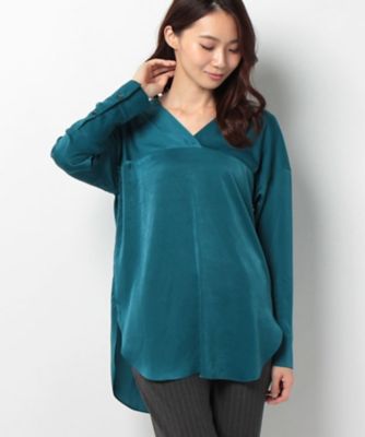【SALE（三越）】＜ロペ/ROPE'＞ 起毛サテンチュニックシャツ モスグリーン 【三越・伊勢丹/公式】