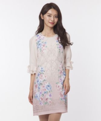 【SALE（三越）】＜ローズティアラ＞ オーナメントローズグラデーションプリントチュニックワンピース ピンク 【三越・伊勢丹/公式】
