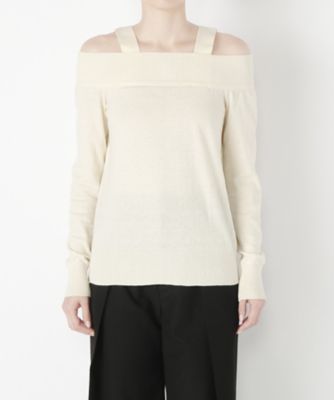 【SALE（三越）】＜LUGHA/ルーガ＞ オフショルダーニット(1701-F-05) シロ 【三越・伊勢丹/公式】