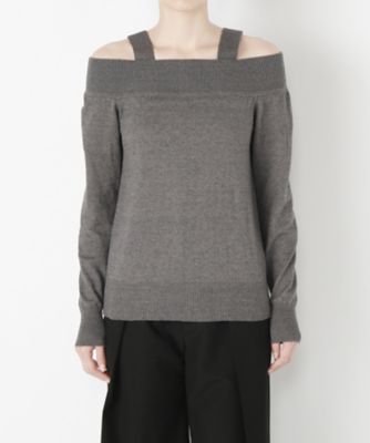 【SALE（三越）】＜LUGHA/ルーガ＞ オフショルダーニット(1701-F-05) グレー 【三越・伊勢丹/公式】