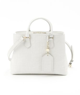 ＜ナンバートゥエンティワン/Number Twenty-One＞ クロコあおりトートA(NT17101019) ＳＳライトグレー 【三越・伊勢丹/公式】