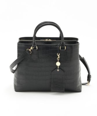 ＜ナンバートゥエンティワン/Number Twenty-One＞ クロコあおりトートA(NT17101019) ブラック 【三越・伊勢丹/公式】