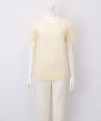 【SALE（三越）】＜Denaru＞ 丸首半袖プルオーバー DK17-KN002 シロ 【三越・伊勢丹/公式】