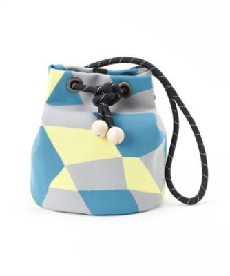 ＜ナンバートゥエンティワン/Number Twenty-One＞ ブロック柄コラムトートバック(TR71BG058) イエロー 【三越・伊勢丹/公式】