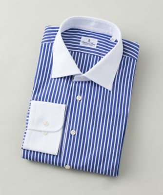 【SALE（伊勢丹）】＜エマニュエル・バーグ＞ 【紳士大きいサイズ】長袖ドレスシャツ(MTM1371+MTM1527) ネイビーxホワイト 【三越・伊勢丹/公式】