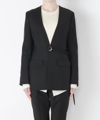 【SALE（三越）】＜LUGHA/ルーガ＞ ノーカラージャケット(1701-H-04) クロ 【三越・伊勢丹/公式】