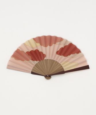 ＜百年百貨＞ [富宏染工x宮脇賣扇庵] 京友禅扇子 瑞雲 ピンク(真田紐付ケース/桐箱) 【三越・伊勢丹/公式】