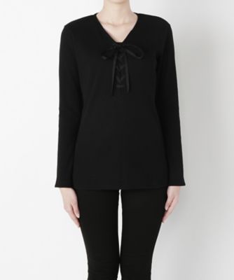 【SALE（三越）】＜NEEDLE DESIGN/ニードルデザイン＞ リブトップス(ND1712001) ブラック 【三越・伊勢丹/公式】