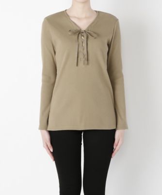 【SALE（三越）】＜NEEDLE DESIGN/ニードルデザイン＞ リブトップス(ND1712001) ベージュ 【三越・伊勢丹/公式】