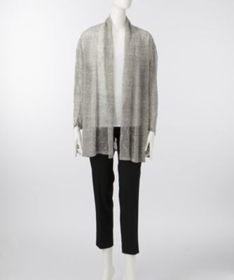 【SALE（伊勢丹）】＜ママファクトリー/MAMA factory＞ 大きいサイズ &starf;<ママファクトリー>麻ナイロンロングカーディガン(MI-1704)(クローバー) ライトグレー 【三越・伊勢丹/公式】