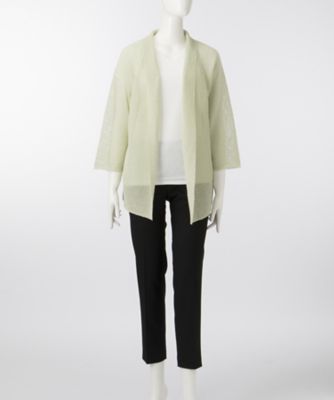 【SALE（伊勢丹）】＜ママファクトリー/MAMA factory＞ 大きいサイズ &starf;<ママファクトリー>和紙ショート丈カーディガン(MI-1705)(クローバー) ライトグリーン 【三越・伊勢丹/公式】