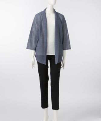 【SALE（伊勢丹）】＜ママファクトリー/MAMA factory＞ 大きいサイズ &starf;<ママファクトリー>和紙ショート丈カーディガン(MI-1705)(クローバー) アオ 【三越・伊勢丹/公式】