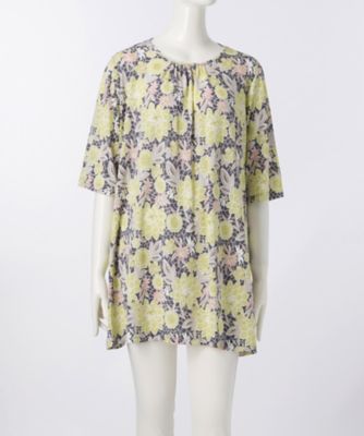 【SALE（伊勢丹）】 大きいサイズ &starf;<ル・ラージュ>ギャザー五分袖カットソー(7S-DRG-5-301)(クローバー) キイロ 【三越・伊勢丹/公式】