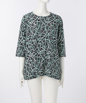 【SALE（伊勢丹）】 大きいサイズ &starf;<ル・ラージュ>丸首七分袖カットソー(7S-DRM-7-103)(クローバー) アオ 【三越・伊勢丹/公式】