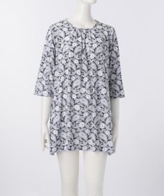 【SALE（伊勢丹）】 大きいサイズ &starf;<ル・ラージュ>ギャザー七分袖カットソー(7S-DRG-7-404)(クローバー) クロ 【三越・伊勢丹/公式】