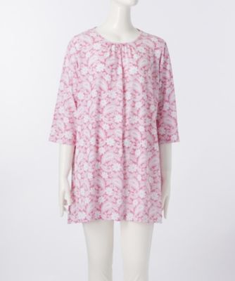 【SALE（伊勢丹）】 大きいサイズ &starf;<ル・ラージュ>ギャザー七分袖カットソー(7S-DRG-7-404)(クローバー) ピンク 【三越・伊勢丹/公式】