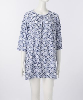 【SALE（伊勢丹）】 大きいサイズ &starf;<ル・ラージュ>ギャザー七分袖カットソー(7S-DRG-7-404)(クローバー) ネービーブルー 【三越・伊勢丹/公式】