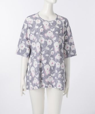 【SALE（伊勢丹）】 大きいサイズ &starf;<ル・ラージュ>丸首五分袖カットソー(7S-DRM-5-002)(クローバー) グレー 【三越・伊勢丹/公式】