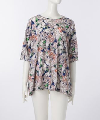 【SALE（伊勢丹）】 大きいサイズ &starf;<ル・ラージュ>丸首五分袖カットソー(7S-DRM-5-003)(クローバー) アオ 【三越・伊勢丹/公式】