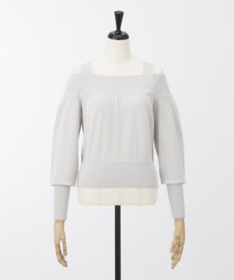 【SALE（三越）】＜LUGHA/ルーガ＞ オフショルダーニット(1701-F-06) グレー 【三越・伊勢丹/公式】