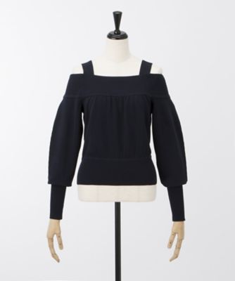 【SALE（三越）】＜LUGHA/ルーガ＞ オフショルダーニット(1701-F-06) ネイビーブルー 【三越・伊勢丹/公式】