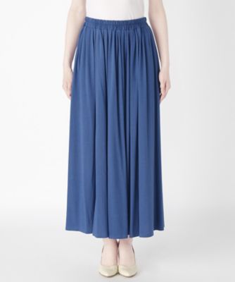 【SALE（三越）】＜ワンフォーイレブン/1411＞ ギャザーマキシスカート(517-S5002) ブルー 【三越・伊勢丹/公式】