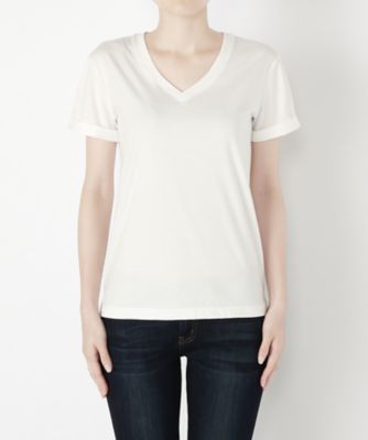 【SALE（三越）】＜ワンフォーイレブン/1411＞ Vネックカット アンド ソーン(517-S1008) ホワイト 【三越・伊勢丹/公式】