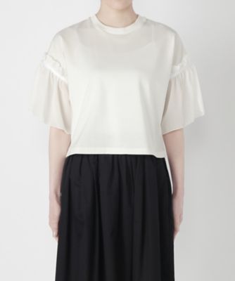 【SALE（三越）】＜NEEDLE DESIGN/ニードルデザイン＞ ギャザー袖Tシャツ(ND1710019) シロ 【三越・伊勢丹/公式】