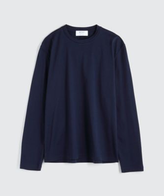 ＜BPQC/ビーピーキューシー＞ クルーネック長袖カット アンド ソーン(BP72MIF101) ネイビー 【三越・伊勢丹/公式】