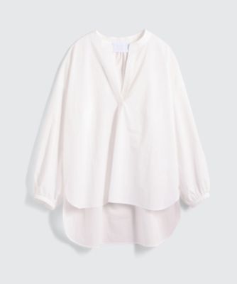 ＜BPQC/ビーピーキューシー＞ 【ミモレ掲載品】スタンドカラースキッパーシャツ ホワイト 【三越・伊勢丹/公式】