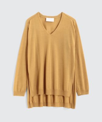 ＜BPQC/ビーピーキューシー＞ サイドスリット Vネックプルオーバー(BP72FWA010) イエロー 【三越・伊勢丹/公式】