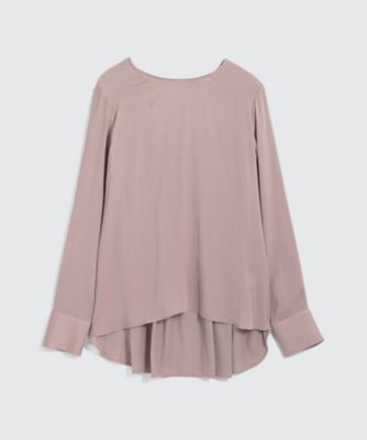 ＜BPQC/ビーピーキューシー＞ 【ミモレ掲載品】アカツキサテン バックドレープブラウス(BP72BND005) ピンクベージュ 【三越・伊勢丹/公式】