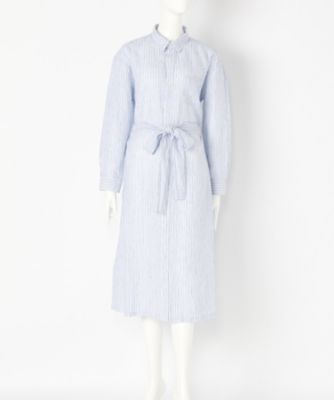 ＜レディ フォア ザ ウィークエンド/Ready for the Weekend＞ 大きいサイズ ドロップシャツワンピース(C7SMIQOP)(クローバー/クローバープラス) ストライプ 【三越・伊勢丹/公式】