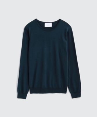 ＜BPQC/ビーピーキューシー＞ エクストラファインメリノウール ラウンドネックプルオーバー(BP72FWA004) ダークグリーン 【三越・伊勢丹/公式】