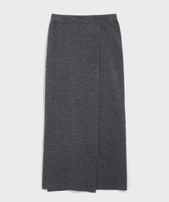 ＜BPQC/ビーピーキューシー＞ 【ミモレ掲載品】エクストラファインメリノウール ニットスカート(BP72FWA023) チャコール 【三越・伊勢丹/公式】