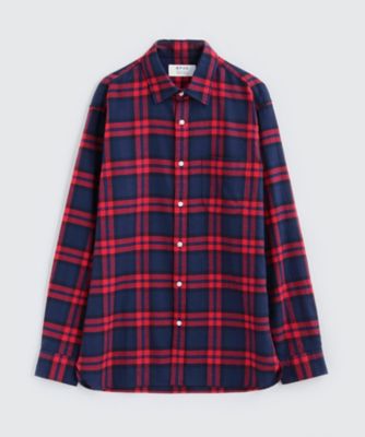 ＜BPQC/ビーピーキューシー＞ フランネル タータンチェック カジュアルシャツ(BP72ANX107) レッド（チェック） 【三越・伊勢丹/公式】