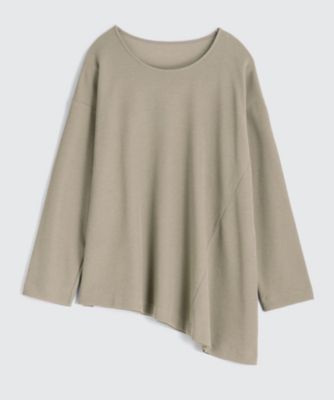 ＜BPQC/ビーピーキューシー＞ ラウンドネックプルオーバー(ダブルフェイス)(BP72AGL003) グレージュ 【三越・伊勢丹/公式】