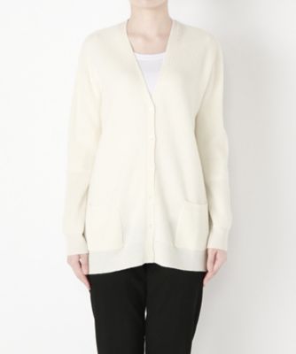 【SALE（伊勢丹）】 &starf;<カシミヤ100%>Vネックロングカーディガン(17FW-AZCD SA-7138) シロ 【三越・伊勢丹/公式】