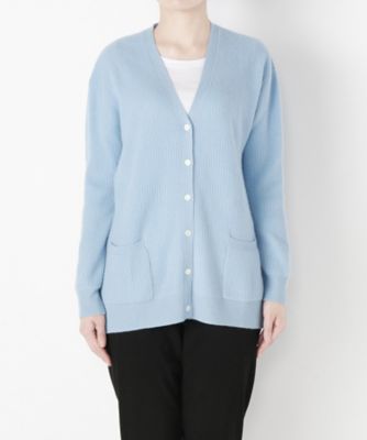 【SALE（伊勢丹）】 &starf;<カシミヤ100%>Vネックロングカーディガン(17FW-AZCD SA-7138) アオ 【三越・伊勢丹/公式】