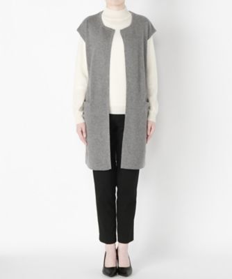 【SALE（伊勢丹）】 &starf;<カシミヤ100%>ロングジレ(17FW-GILE SA-7144) グレー 【三越・伊勢丹/公式】