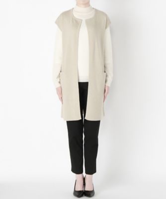 【SALE（伊勢丹）】 &starf;<カシミヤ100%>ロングジレ(17FW-GILE SA-7144) ベージュ 【三越・伊勢丹/公式】