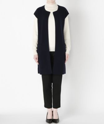 【SALE（伊勢丹）】 &starf;<カシミヤ100%>ロングジレ(17FW-GILE SA-7144) ネービーブルー 【三越・伊勢丹/公式】