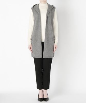 【SALE（伊勢丹）】 &starf;<カシミヤ100%>フード付ジレ(17FW-HVE SA-7137) グレー 【三越・伊勢丹/公式】