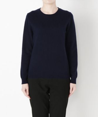 【SALE（伊勢丹）】 &starf;<カシミヤ100%>丸首セーター(17FW-RPO SA-5172) ネービーブルー 【三越・伊勢丹/公式】