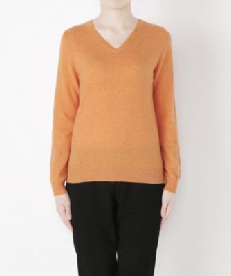 【SALE（伊勢丹）】 &starf;<カシミヤ100%>Vネックセーター(17FW-VPO SA-5171) オレンジ 【三越・伊勢丹/公式】