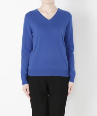 【SALE（伊勢丹）】 &starf;<カシミヤ100%>Vネックセーター(17FW-VPO SA-5171) アオ 【三越・伊勢丹/公式】