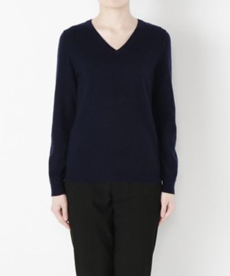 【SALE（伊勢丹）】 &starf;<カシミヤ100%>Vネックセーター(17FW-VPO SA-5171) ネービーブルー 【三越・伊勢丹/公式】