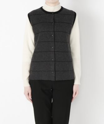 【SALE（伊勢丹）】 &starf;<カシミヤ100%>ベスト(17FW-WVE SA-7145) チャコールグレー 【三越・伊勢丹/公式】