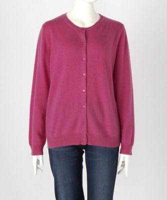 【SALE（伊勢丹）】 大きいサイズ &starf;<カシミヤ100%>丸首カーディガン(17FW-RCD L SA-5168)(クローバー) ピンク 【三越・伊勢丹/公式】