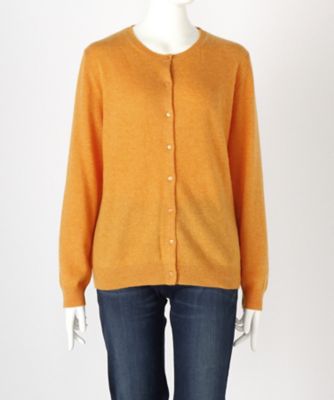 【SALE（伊勢丹）】 大きいサイズ &starf;<カシミヤ100%>丸首カーディガン(17FW-RCD L SA-5168)(クローバー) オレンジ 【三越・伊勢丹/公式】